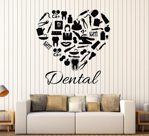 Decorativo Dentista Corazon Con Utencilio Dental Vinilandia