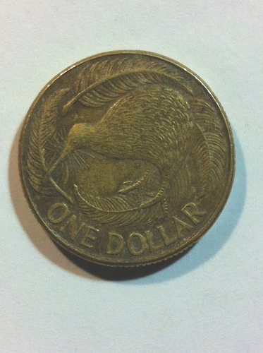 Moneda  De Nueva Zelanda 1990 1 Dólar Reina Elizabeth || Ebc