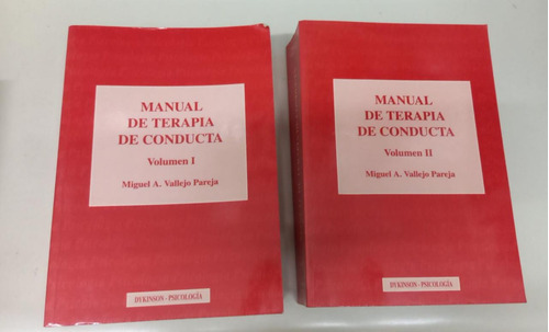 Manual De Terapia De Conducta * Vallejo * 2 Tomos * Oferta