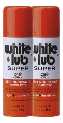 2x Whitelub Spray Desengripante 65ml Mini White Lub Orbi Cor Incolor