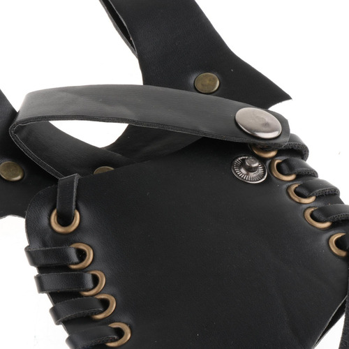 Medieval Rana Pu Cinturón Cintura Vaina Vaina Negro