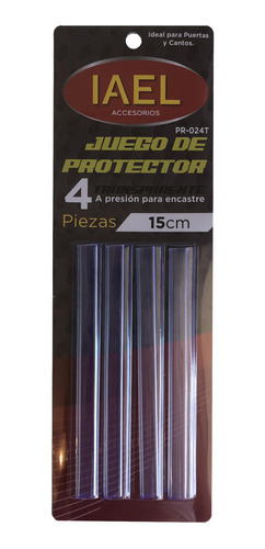 Protector Puerta U Transparente Vehiculos 4 Piezas Encastre 