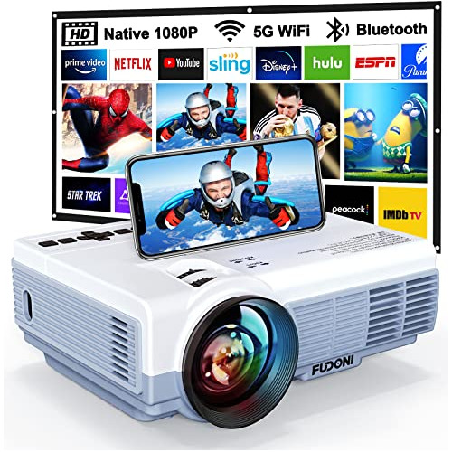 Proyector, 5g Wifi Bluetooth Native 1080p 9500l Mini Pr...