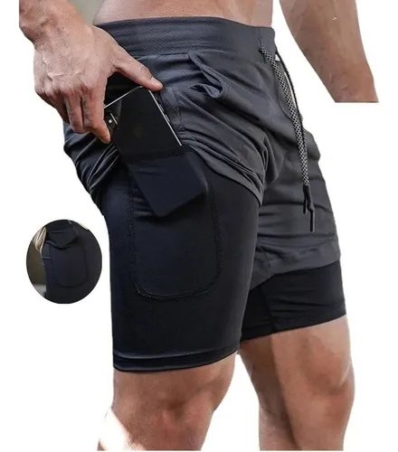 Mens shorts 2 in 1 top