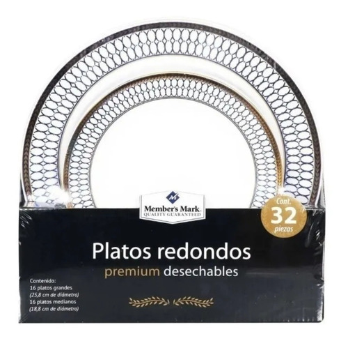 Platos Desechables Premium, 32 Piezas, Reutilizables. 