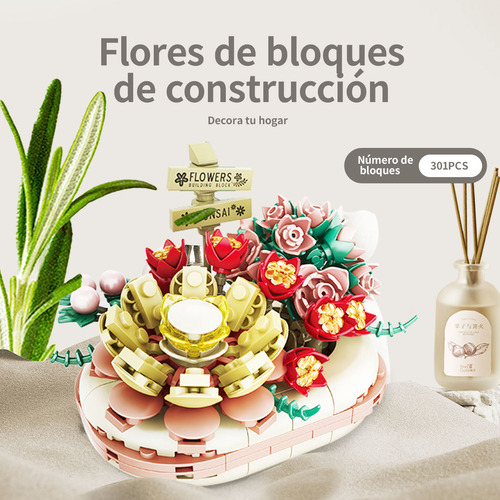 Bloques Para Niños Juguete De Construcción Flor Maceta 315pz