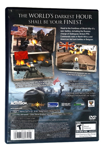 Call Of Duty Finest Hour Ps2 Fisico Original - Los Germanes (Usado)