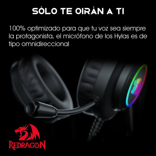 Imagen 4 de 7 de Diadema Gamer Redragon H260rgb Hylas Usb/3.5mm Con Micrófono
