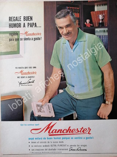 Cartel Vintage Mauricio Garces Y Camisas Manchester 1969 /5