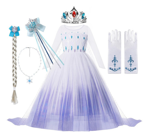 Disfraz De Frozen Para Niña De Anna Elsa Princesa De La Nie