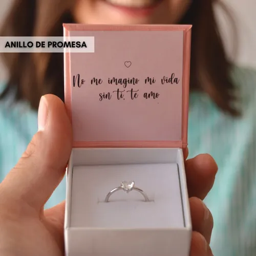 Promesa Anillos Aniversario Novios Anillo Promesa De Plata Amor