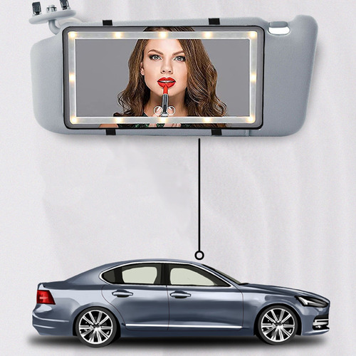 Espejo Para Maquillaje Visera Coche Led Recargable Tocador