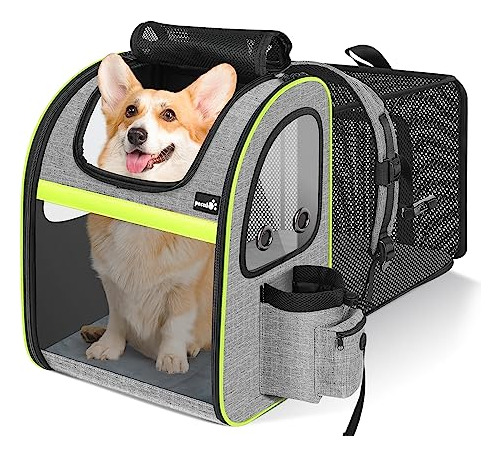 Mochila Para Mascotas Expansible Hasta 15kg Pecute