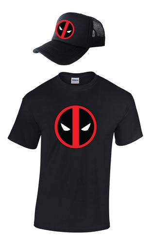 Camiseta Y Gorra Deadpool Hombre 100%algodon