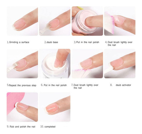 Polvo De Uñas X Dipping Powder De Color Sólido Con Purpurina