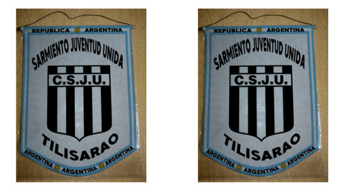 Banderin Grande 40cm Sarmiento Juventud Unida Tilisarao