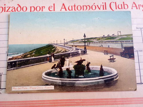 Postal Antigua Mar Del Plata Playa Chica Coloreada (Usado)