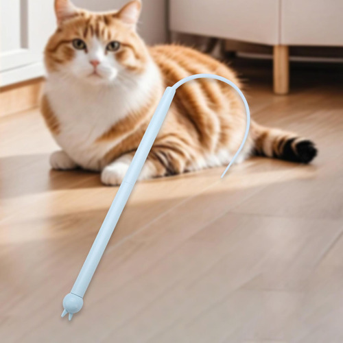 Cat Teaser Stick Toy Cat Toy Funny Portable Handheld Azul