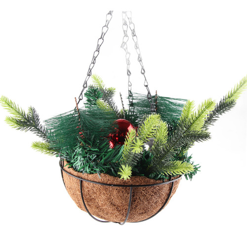 Cesta Colgante De Navidad Artificial Decorada Con Madera De.