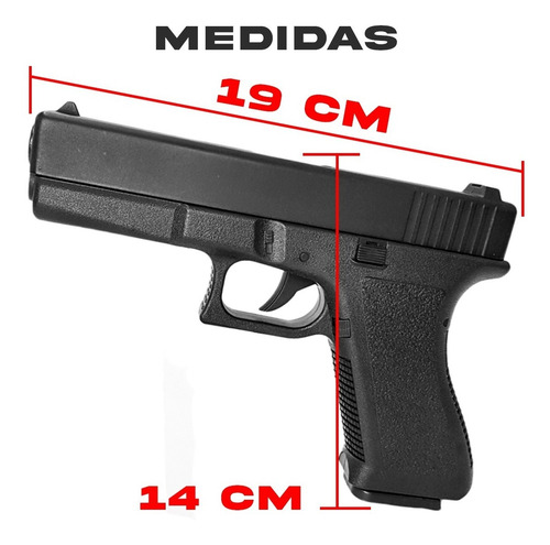 Imagen 3 de 9 de Pistola Airsoft Glock 17 Black 6 Mm Replica Resorte