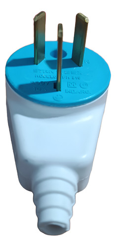 Ficha Macho Salida Lateral Enchufe Certificado Blanco