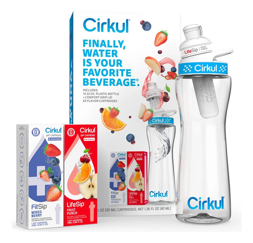 Kit De Inicio Botella Plástica Cirkul 22oz Más 2 Cartuchos