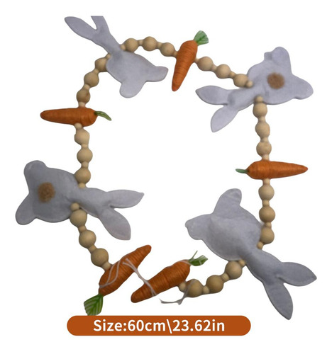 Corona De Conejito De Pascua Con Forma De Zanahoria Y Cuenta