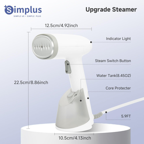 Vaporizador Portátil Simplus 1200 W 250 Ml Para Ropa De Viaj