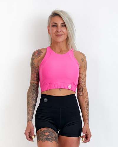 Top Deportivo De Diseño Tricot Premium Fucsia Lisa Xl