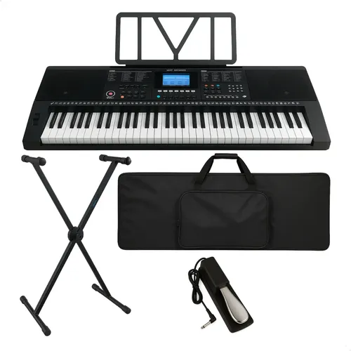 Kit Teclado Mxt M-t5000 61 Teclas + Suporte + Pedal + Capa Cor