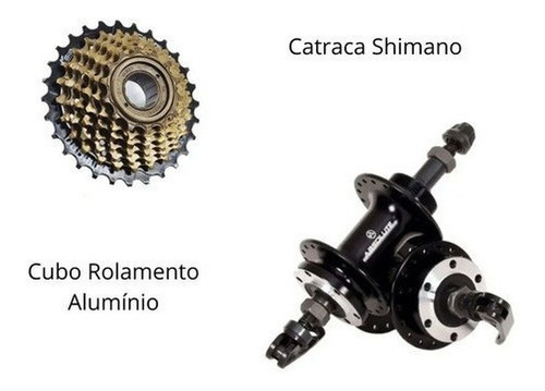 Kit Shimano 7v Catraca 14-28 Cubo Alumínio Gts Bicicleta Mtb Cor Preto Quantidade máxima de dentes 28 Quantidade mínima de dentes 14