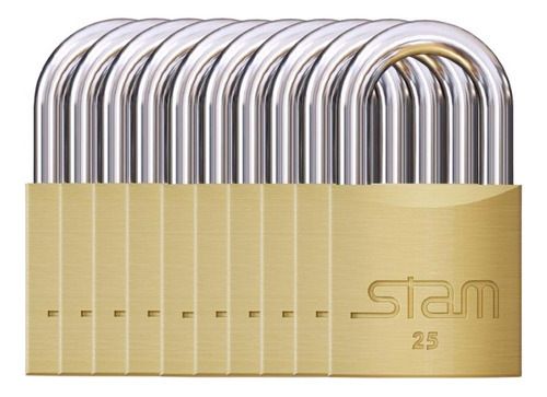 10 Cadeados Segredos Iguais Mestrado Mesma Chave 25mm Cor Dourado