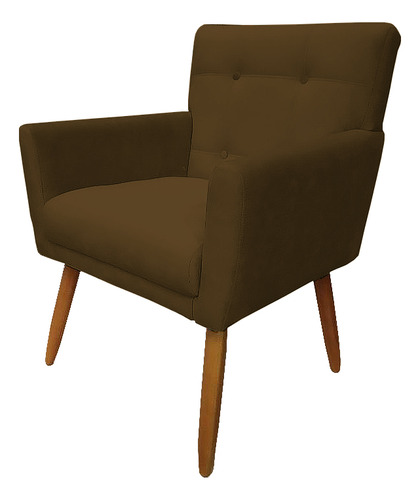 Kit 2 Poltronas Decorativa Onix Capitonê Suede Marrom