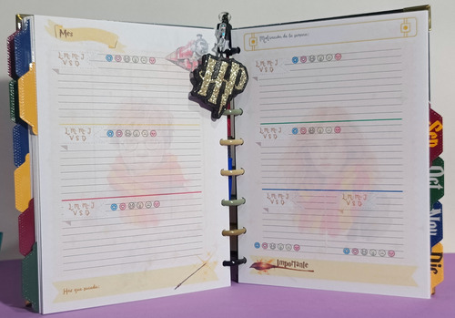 Agenda Perpetua Harry Potter Sistema Discos Más Bolígrafo Dorado Oscuro Hogwarts Gold