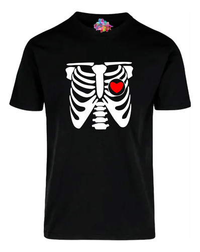 Playera Disfraz Huesos Esqueleto Día De Muertos Halloween