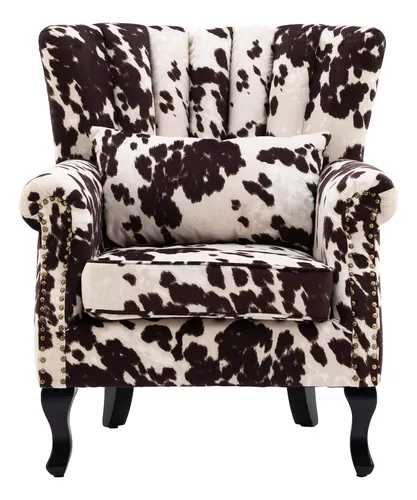 comprar Sillón Decorativo Moderno Terciopelo Capitoné Piel De Vaca