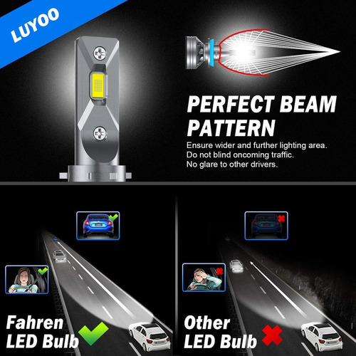 Focos Led Luces Calidad Premium Canbus 10000lm H11 Faros N