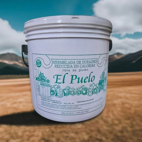 Balde De Mermelada De Durazno Bajas Calorias El Puelo X 5 Ki