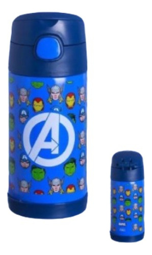 Garrafa Infantil Click Com Canudo Vingadores Avengers 300ml