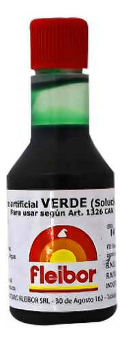 Colorante Liquido Fleibor Verde X1 Unidad - Cotillón Waf