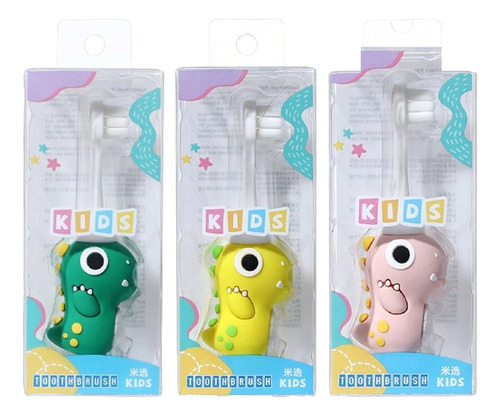3 Pz Cepillos Entrenadores Bebes Con Forma De Dinosaurio