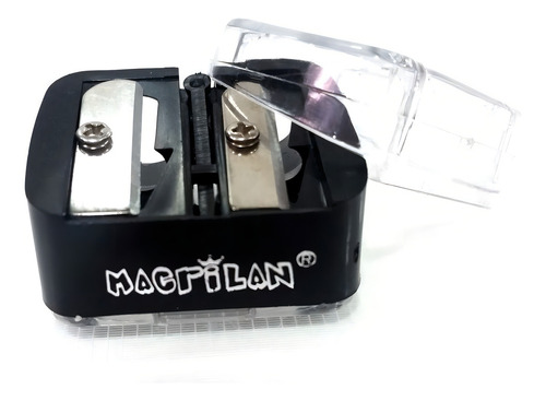 Apontador Duplo Macrilan 3 Em 1 - Preto