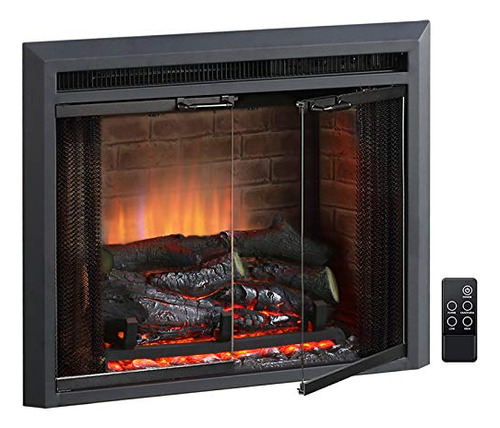 Chimenea Eléctrica Puraflame Klaus Con Puerta De Vidrio Con 