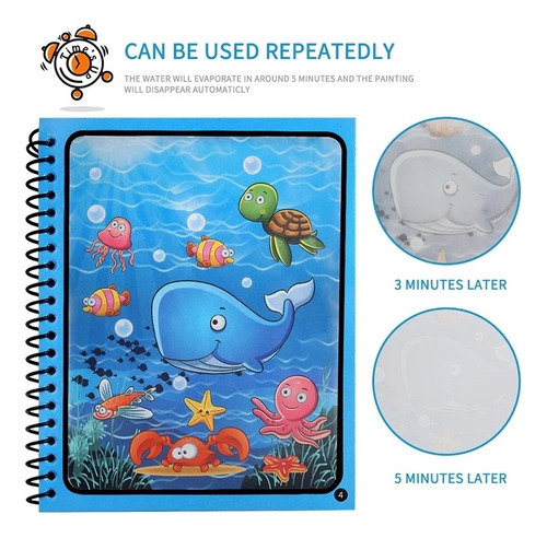 Libro Para Colorear De Dibujo De Agua Mágica Con Niños, 5 Pi