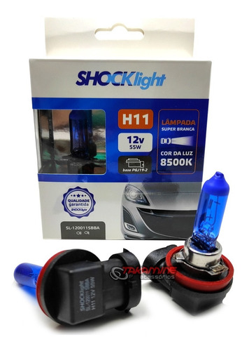 Imagem 6 de 8 de Kit Lâmpadas Super Branca H7 E H11 Shocklight 55w 8500k 12v