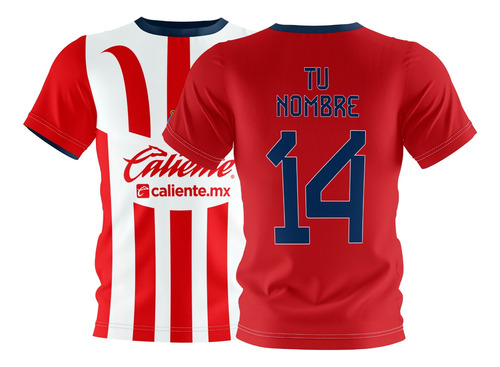 Playera Niños Chivas Rayadas Jersey Personalizada Premium 