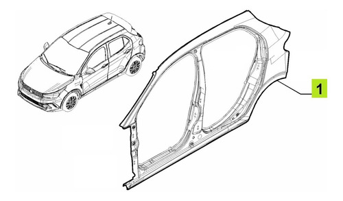 Lateral Izq. -original- Fiat Argo Trekking 1.3cc 2020-