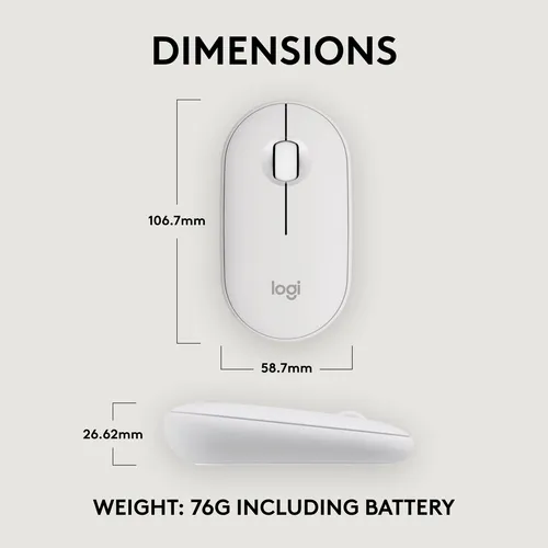 Ratón Logitech Pebble 2 M350s Slim Bluetooth Inalámbrico Bla