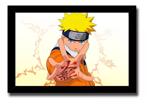 Quadro Decorativo Uzumaki Naruto Hokage Com Moldura 33x43cm