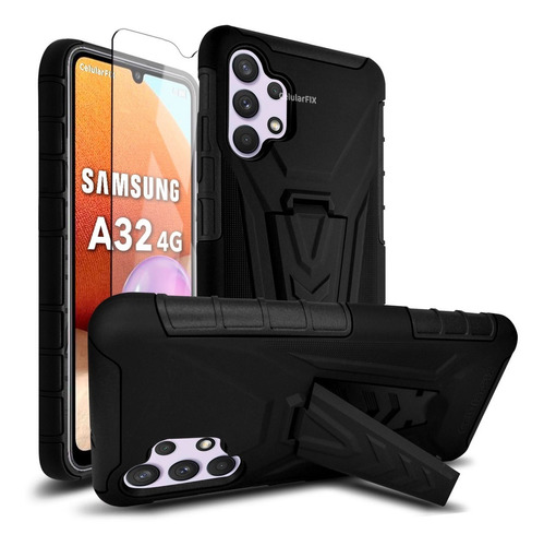 Protector Iron P/ Samsung A32 4g, Uso Rudo Con Clip Y Mica